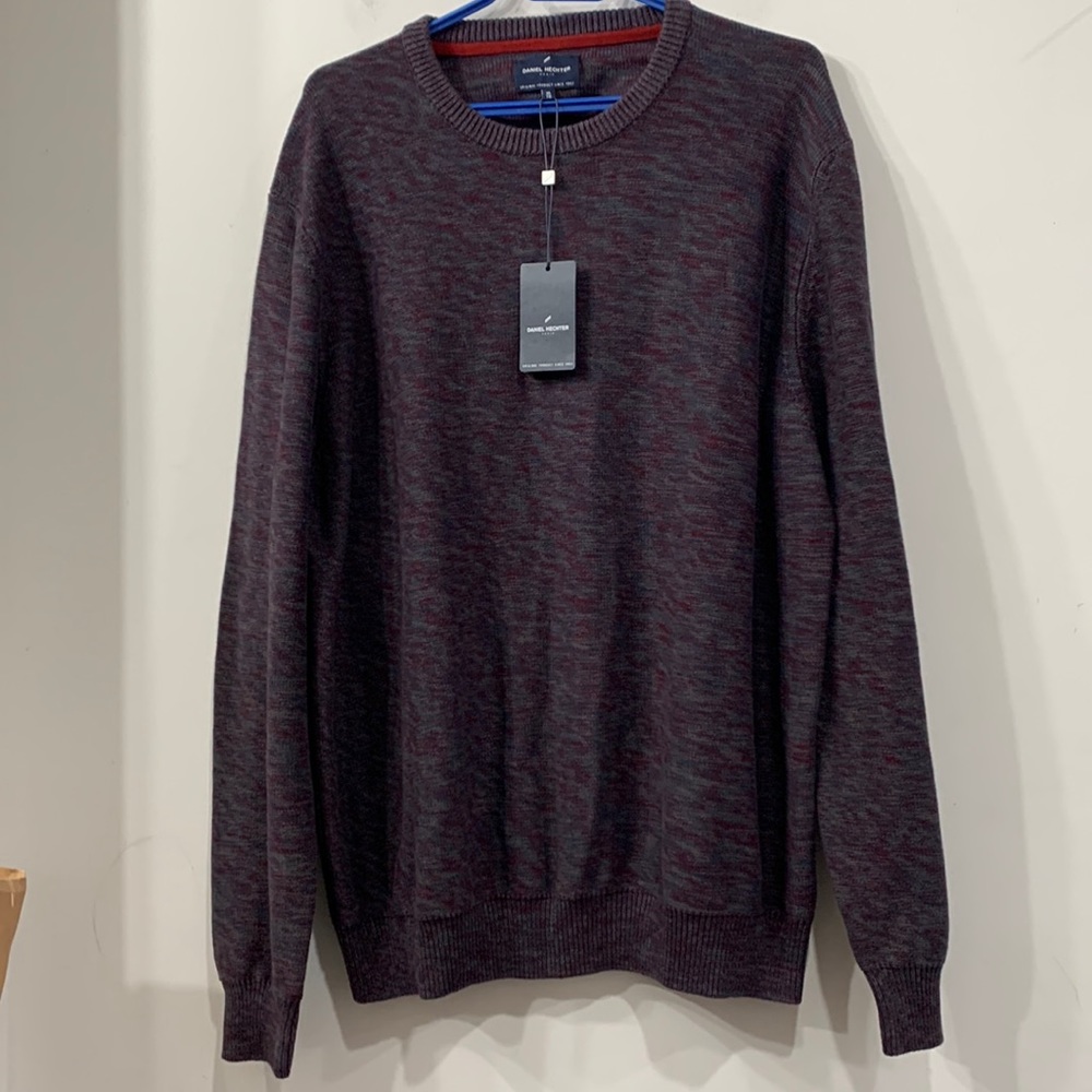 Daniel Hechter Cotton Crew Sweater Blue/ Grey/ Burgundy size XL Unisex